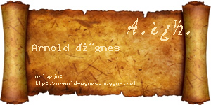 Arnold Ágnes névjegykártya